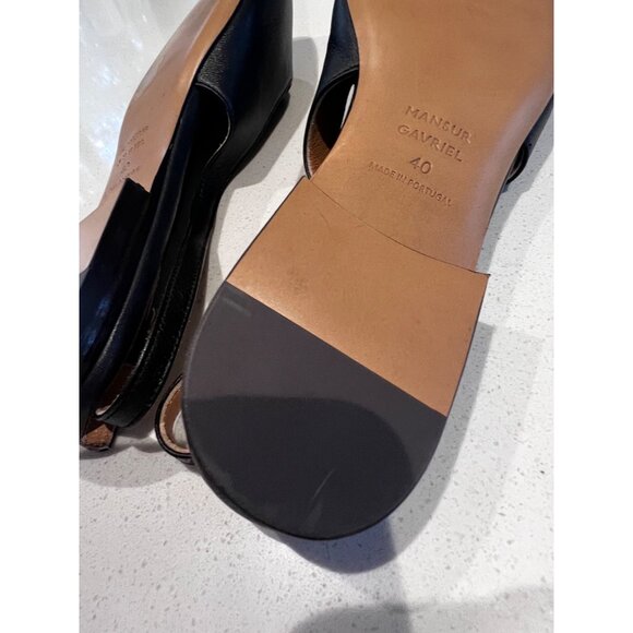 Mansur Gavriel Square Toe black leather Slingback Flat (Women) shoes size 40 - Picture 10 of 11